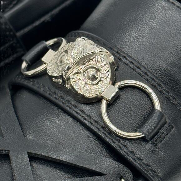 Koi Dolls Kill Silent Dusk Owl Pentagram Chunky Loafers 7 Women's Gothic Vegan - Picture 7 of 12